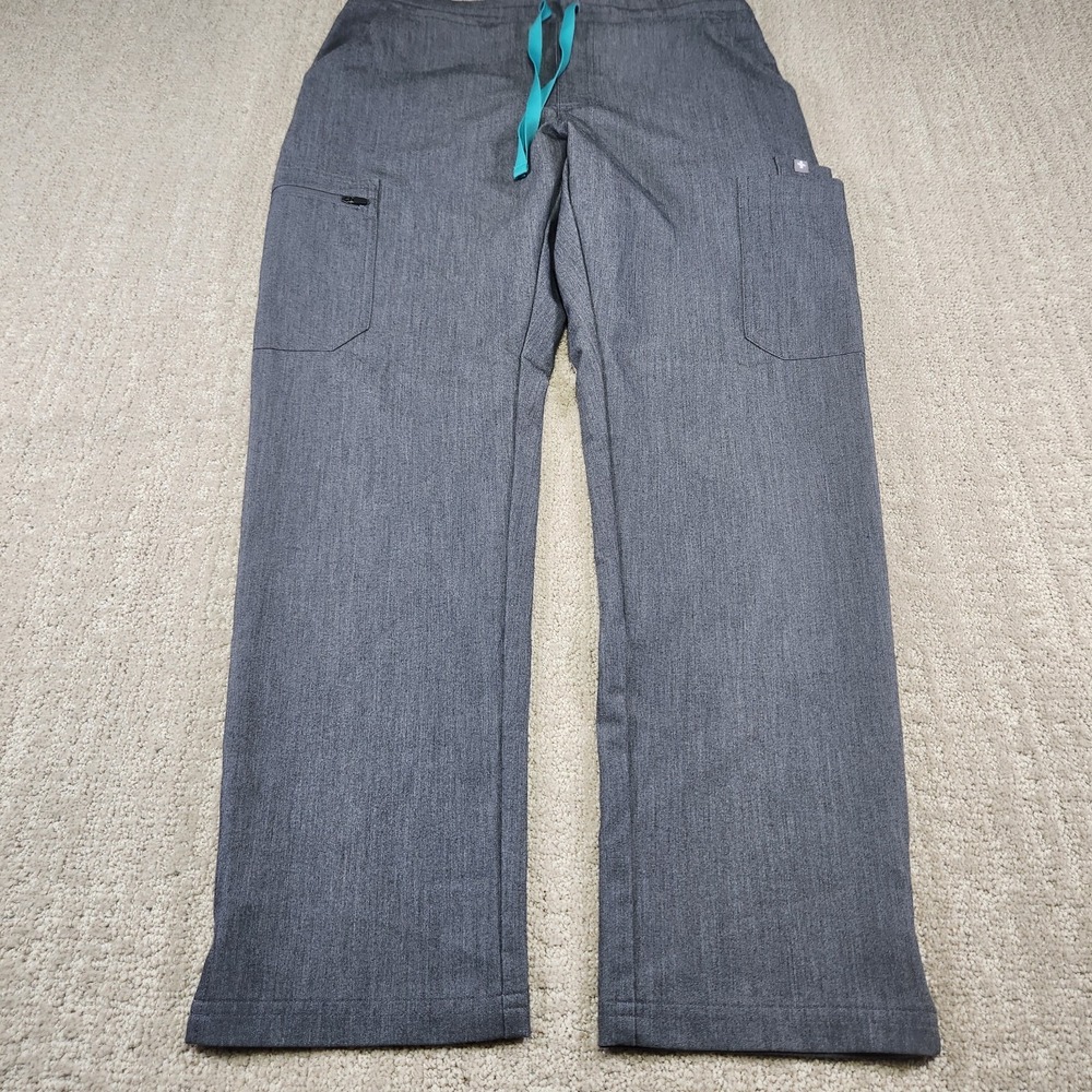 FIGS Yola Scrub Pants Women Small Skinny Cargo Gray Elastic Waist Nursing
